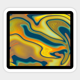 Gold dark green Marble Waves effect Sticker